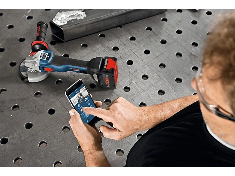 Amoladora  - Miniamoladora BOSCH GWS 24-180 JZ BOSCH, Negro, Azul — foto 4