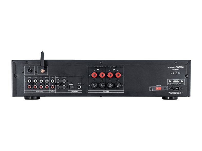 Amplificador estéreo - Fonestar AS170Plus, Bluetooth, Reproductor USB, 300W, Negro — foto 2