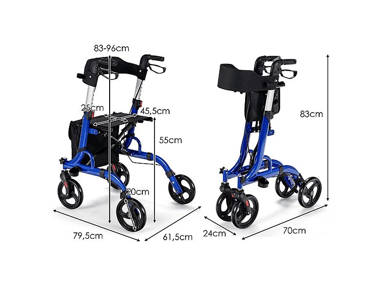 Andador con ruedas - NORTHIO 34429, Azul — foto 2