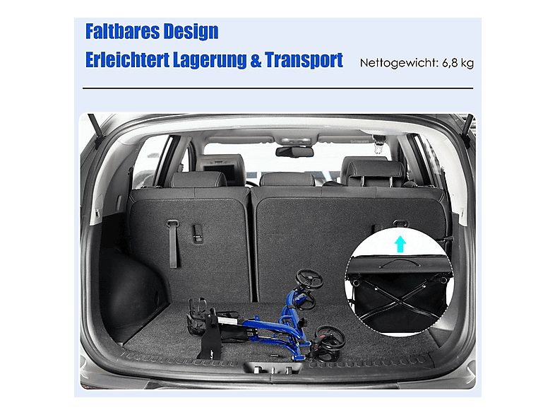 Andador con ruedas - NORTHIO 34429, Azul — foto 5