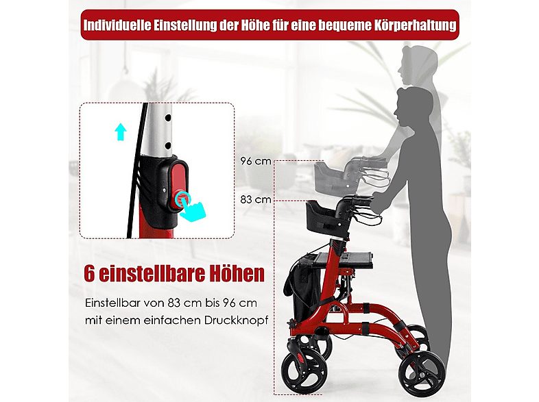 Andador - NORTHIO 68152, Rojo — foto 4