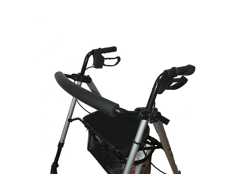 Andador - TRÉBOL ADVANCE plegable con Frenos, Asiento y Cesta, Negro — foto 4