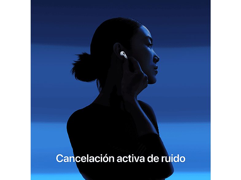 Apple AirPods 4 con Cancelación Activa de Ruido (2024 4ª gen), Inalámbricos, Bluetooth®, Estuche de carga USB-C con altavoz, Chip H2, Siri, Blanco — foto 3