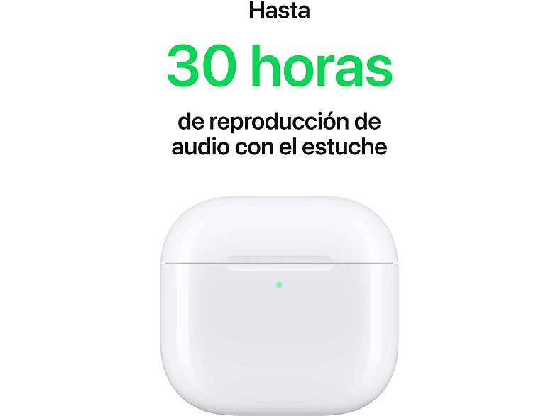 Apple AirPods 4 con Cancelación Activa de Ruido (2024 4ª gen), Inalámbricos, Bluetooth®, Estuche de carga USB-C con altavoz, Chip H2, Siri, Blanco — foto 7