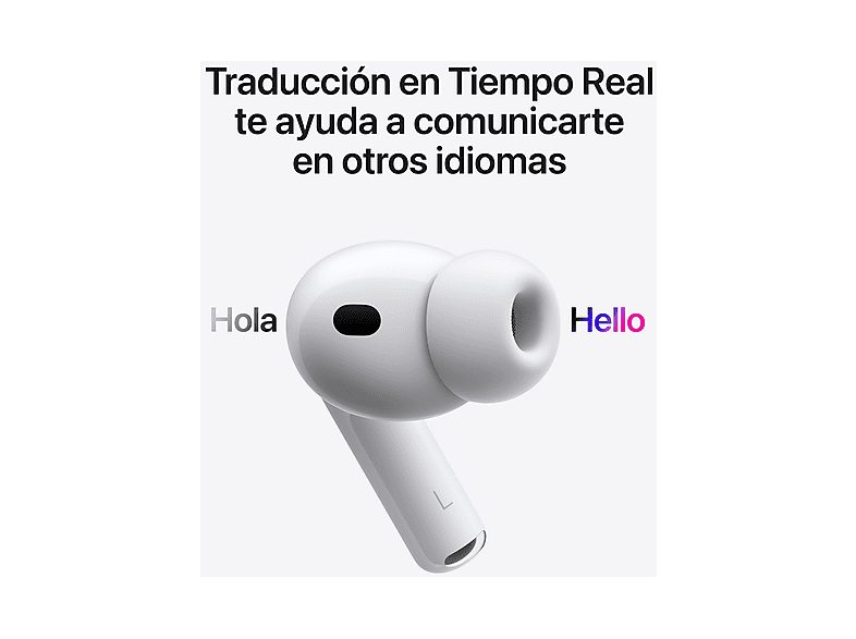Apple AirPods Pro 3 (2025 3ª gen), Inalámbricos, Cancelación de ruido, Medición frecuencia cardíaca, Live Translation, Chip H2, USB-C, Blanco — foto 7