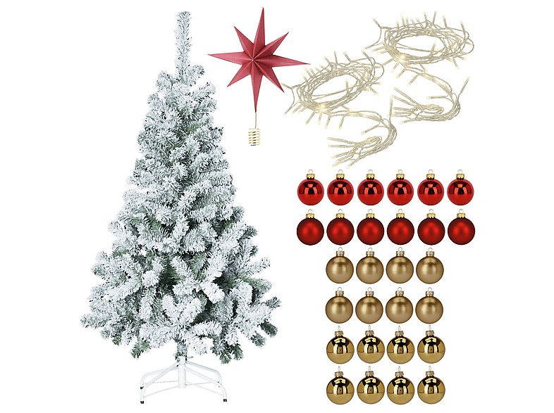 WELLHOME Árbol de Navidad con decoración - WELLHOME PK8663, Multicolor