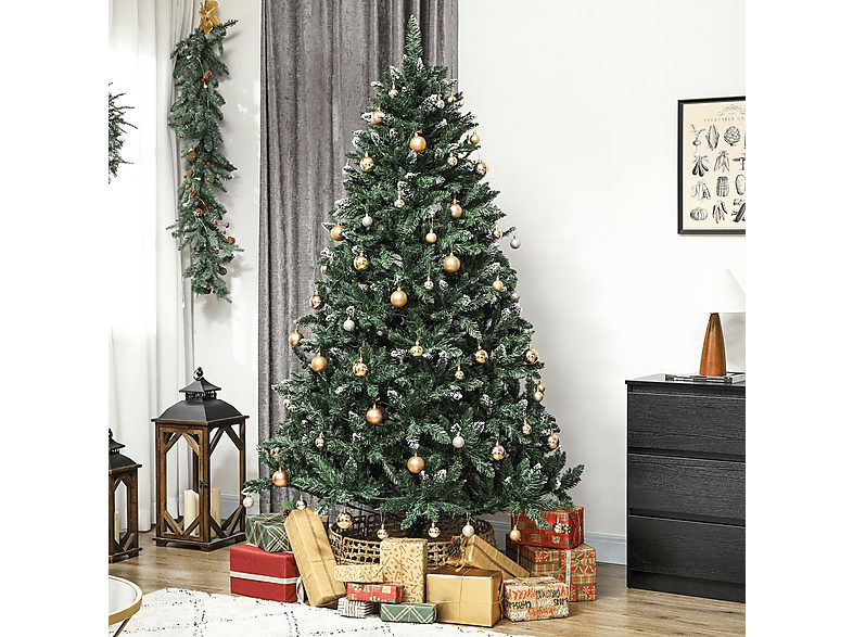 Árbol de Navidad con luz - HOMCOM 83C-080V91GN, Verde — foto 5