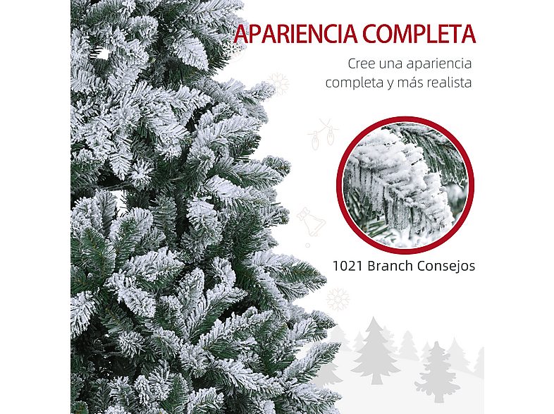 Árbol de Navidad - HOMCOM 830-885V02GN, Verde — foto 5