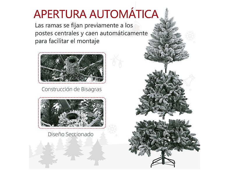 Árbol de Navidad - HOMCOM 830-885V02GN, Verde — foto 6