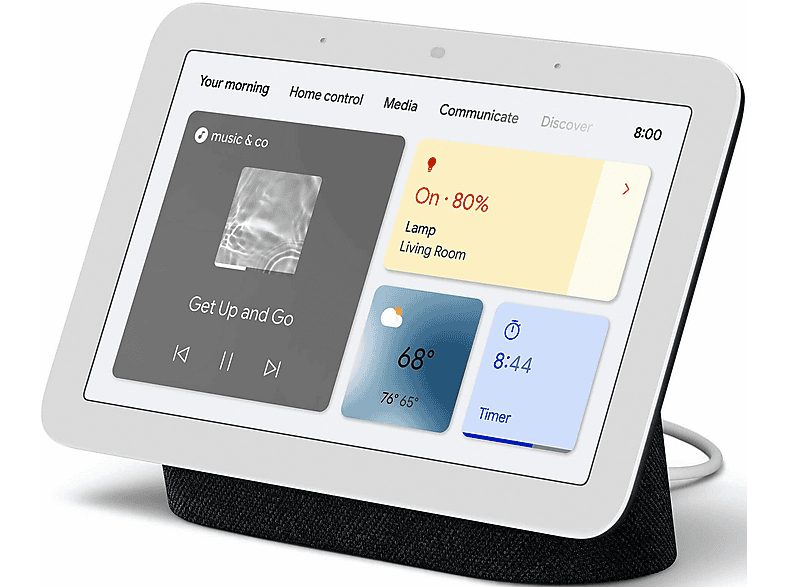 Asistente inteligente - GOOGLE Nest Hub, Bluetooth, Google Assistant, Carbón — foto 3