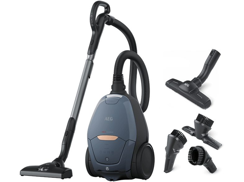 Aspirador con bolsa - AEG 900 401 124, 600 W, Potencia de succión 500 AirWatt, Depósito 3,5 l, Azul