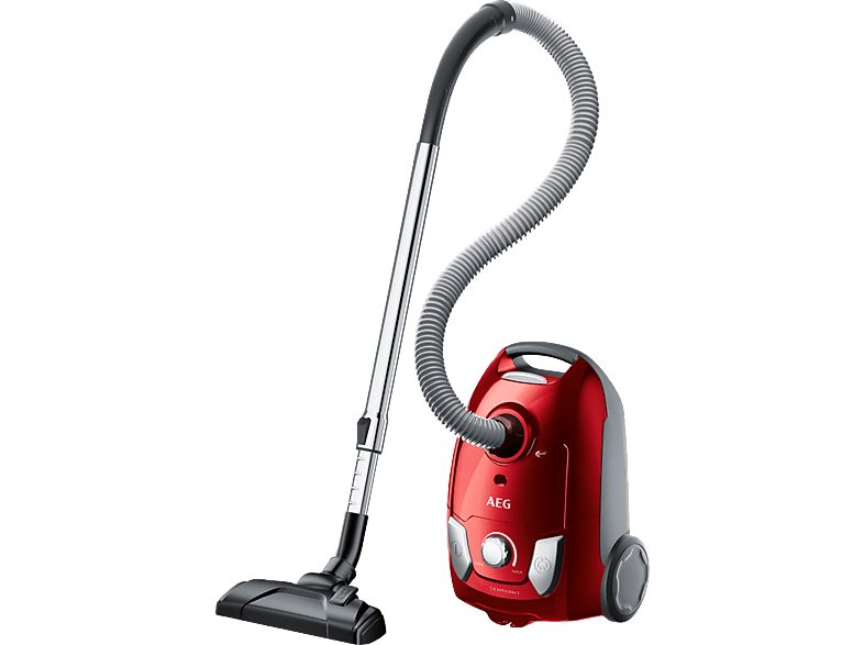 Aspirador con bolsa - AEG VX4-1-WR-A, 750 W, Depósito 3 l, Negro, Rojo