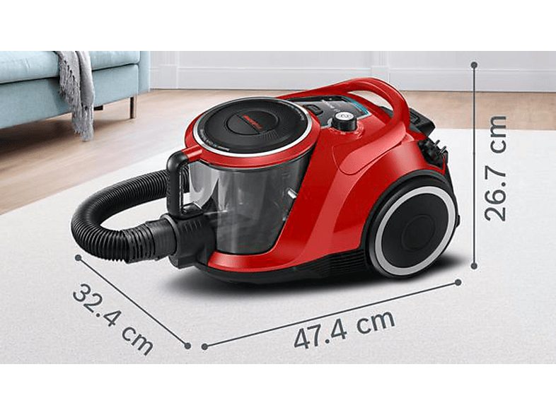 Aspirador con bolsa - BOSCH AKLBB1112481934, 750 W, Depósito 2,4 l, Negro — foto 6