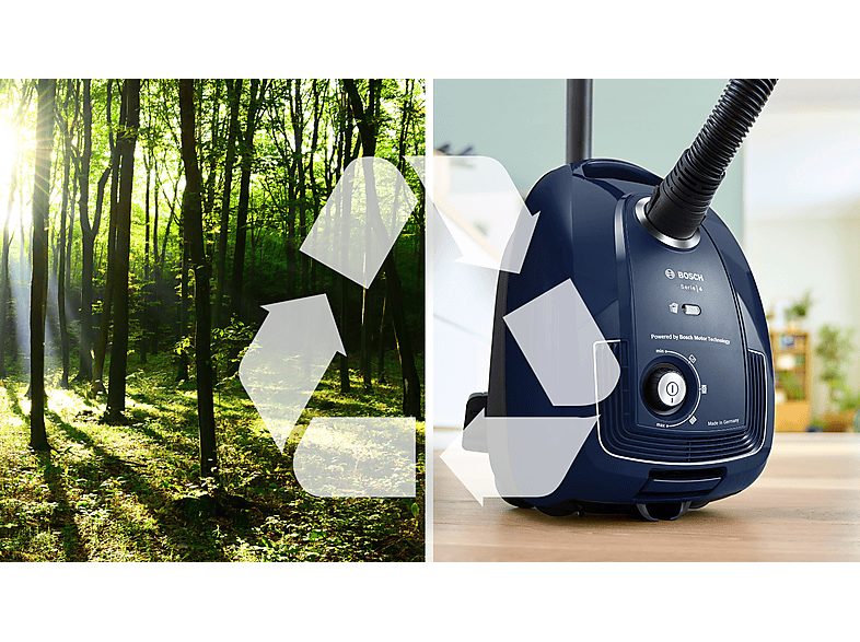 Aspirador con bolsa - BOSCH AKLBB1670809438, 600 W, Depósito 4 l, Azul — foto 2