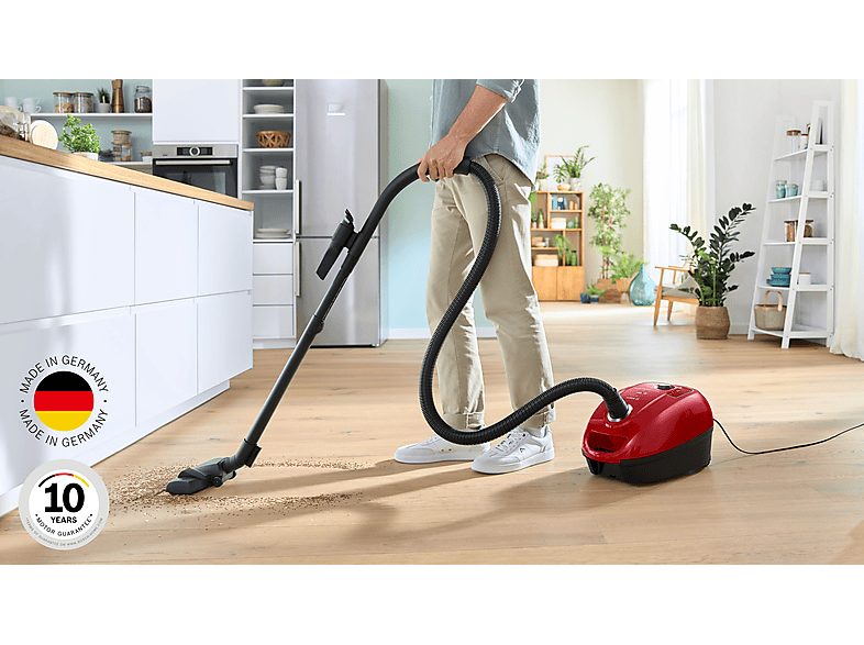 Aspirador con bolsa - BOSCH AKLBB1670810012, 600 W, Depósito 4 l, Rojo — foto 3