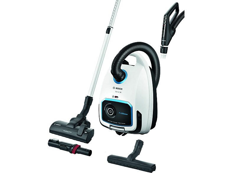 Aspirador con bolsa - BOSCH BGB6SIL1, 700 W, Depósito 4 l, Blanco — foto 2