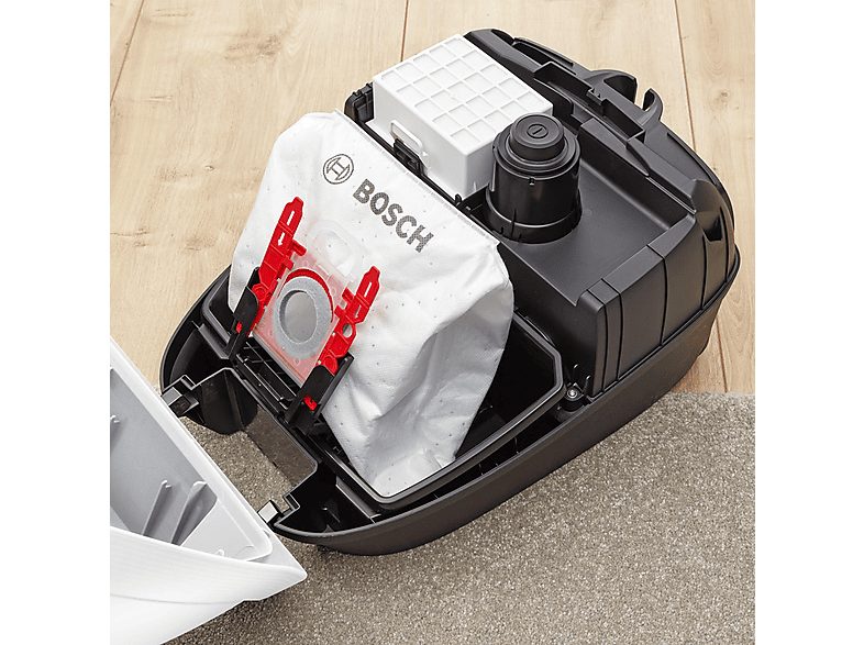 Aspirador con bolsa - BOSCH BGB6SIL1, 700 W, Depósito 4 l, Blanco — foto 7