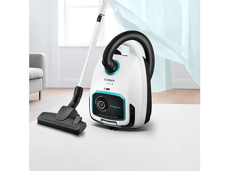 Aspirador con bolsa - BOSCH Serie 6 BGL6HYG1, 600 W, Depósito 4 l, Negro, Blanco — foto 6