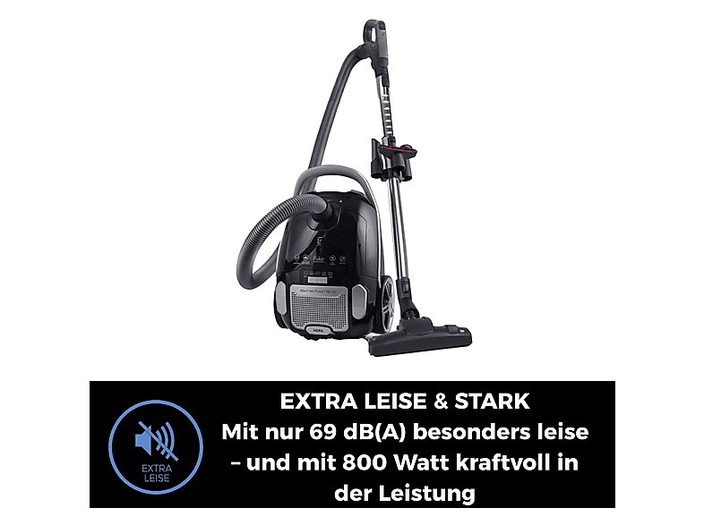 Aspirador con bolsa - FAKIR TS 790, 800 W, Depósito 3 l, Negro — foto 6