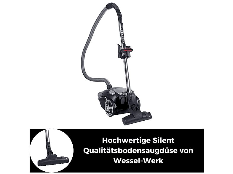 Aspirador con bolsa - FAKIR TS 790, 800 W, Depósito 3 l, Negro — foto 9