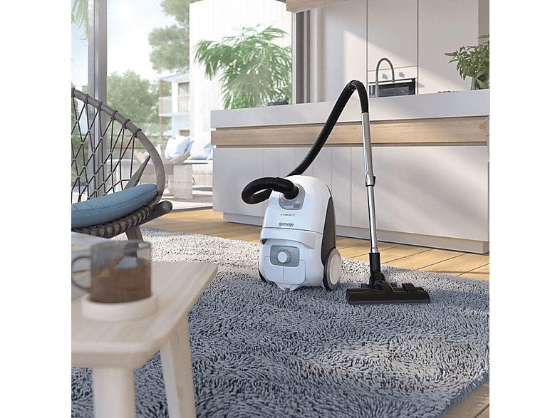 Aspirador con bolsa - GORENJE VCEA21GLW, 700 W, Potencia de succión 700 W, Depósito 3 l, Blanco — foto 6