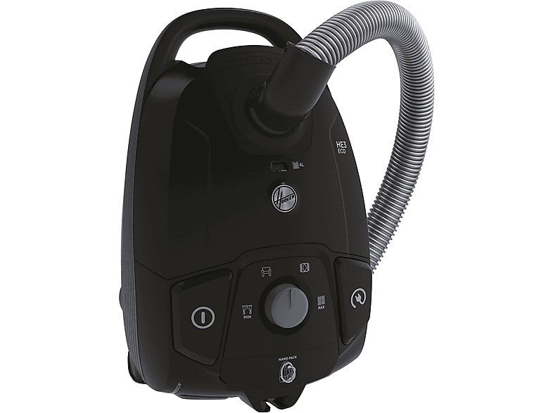 Aspirador con bolsa - HOOVER HE313HE 011, 850 W, Depósito 4 l, Negro