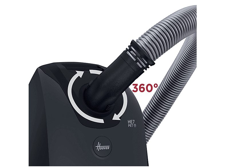 Aspirador con bolsa - HOOVER HE721PAF 011, 850 W, Depósito 6 l, Negro — foto 3