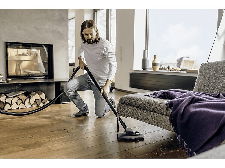 Aspirador con bolsa - KARCHER 1.628-150.0, 1000 W, Depósito 15 l, Negro, Acero inoxidable, Amarillo — foto 2