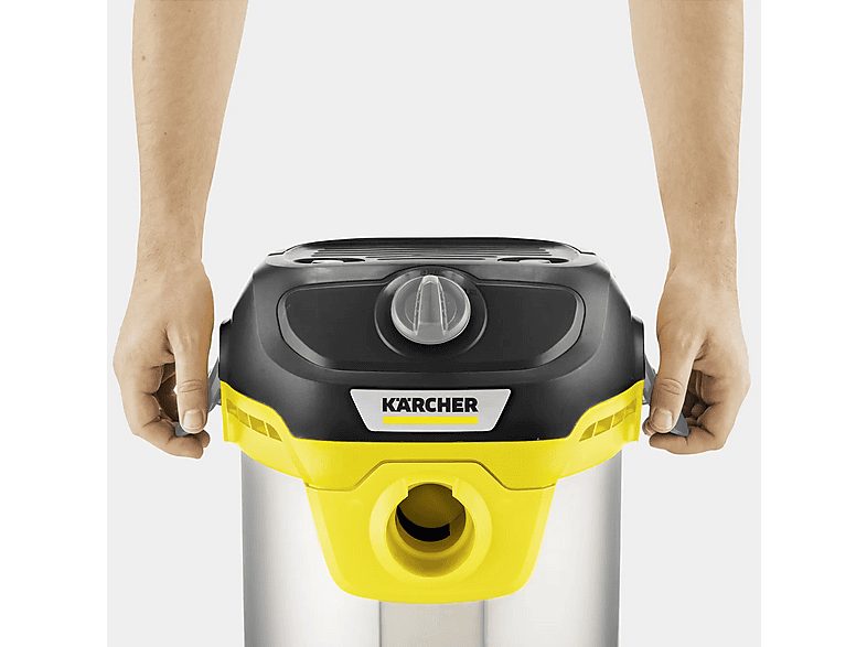 Aspirador con bolsa - KARCHER 1.628-425.0, 1000 W, Depósito 15 l, Acero inoxidable, Amarillo — foto 4