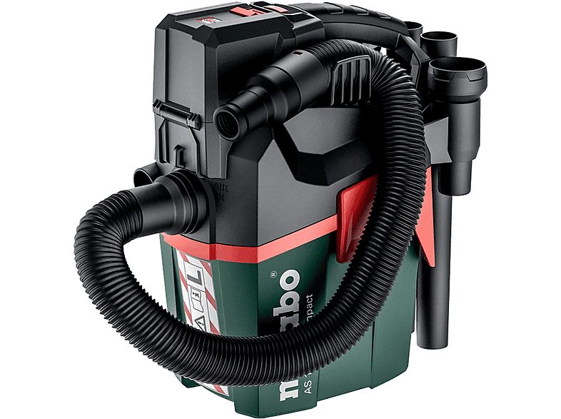 METABO Aspirador con bolsa - METABO 602028850, 18 W, Depósito 6 l, Negro