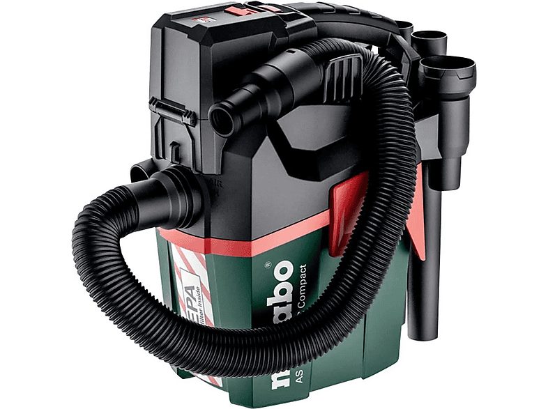 METABO Aspirador con bolsa - METABO 602029850, 400 W, Depósito 6 l, Negro