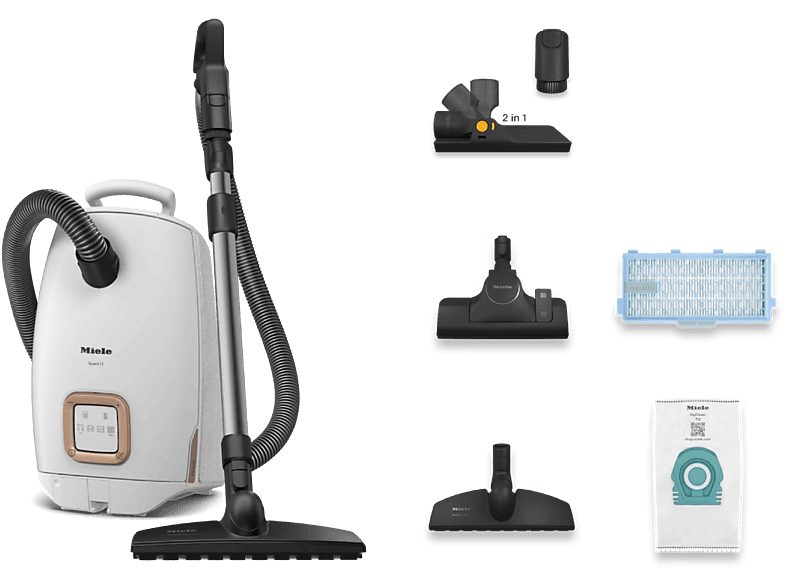 Aspirador con bolsa - Miele Guard L1 Parquet, 890W, Depósito 3.5l, Limpieza Delicada de Suelos Duros, Brilliant White — foto 2