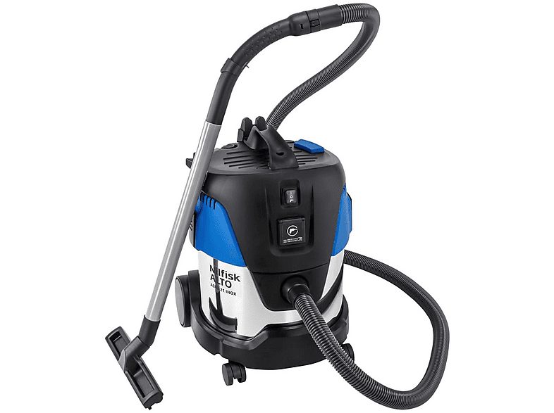 Aspirador con bolsa - NILFISK 107406603, 1000 W, Depósito 20 l, Inox