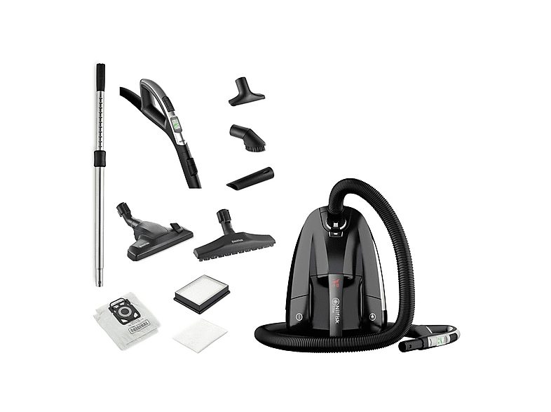 Aspirador con bolsa - NILFISK 128350551, 650 W, Potencia de succión 280 AirWatt, Depósito 3,6 l, Negro