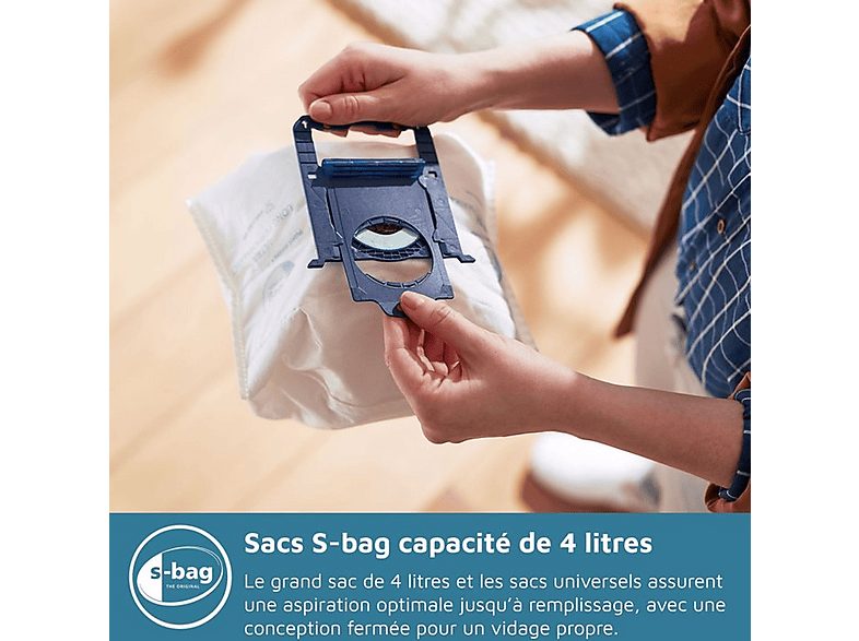 Aspirador con bolsa - PHILIPS 5000 series XD5123/10, 900 W, Potencia de succión 900 W, Depósito 4 l, Negro — foto 9