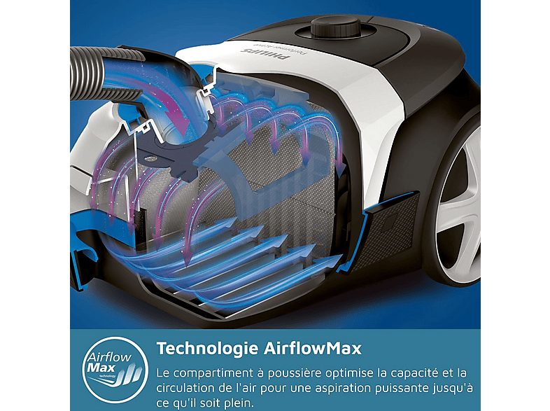 Aspirador con bolsa - PHILIPS 6000 series XD6122/12, 900 W, Depósito 4 l, Blanco — foto 5