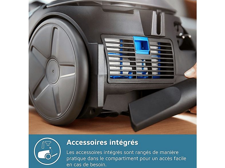 Aspirador con bolsa - PHILIPS FC8289/09, 750 W, Potencia de succión 900 W, Depósito 3 l, Carbón vegetal, Plata — foto 6