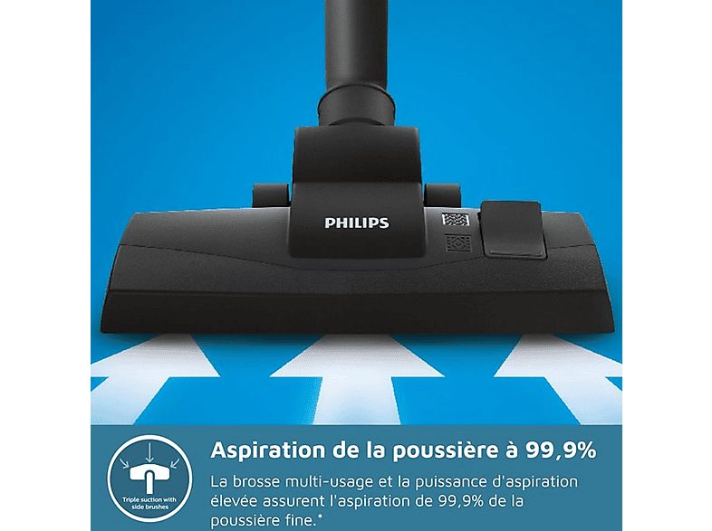 Aspirador con bolsa - PHILIPS FC8289/09, 750 W, Potencia de succión 900 W, Depósito 3 l, Carbón vegetal, Plata — foto 8