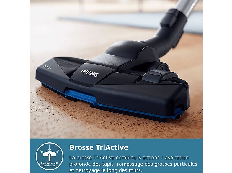 Aspirador con bolsa - PHILIPS XD3112/09, 900 W, Potencia de succión 900 W, Depósito 3 l, Negro — foto 6