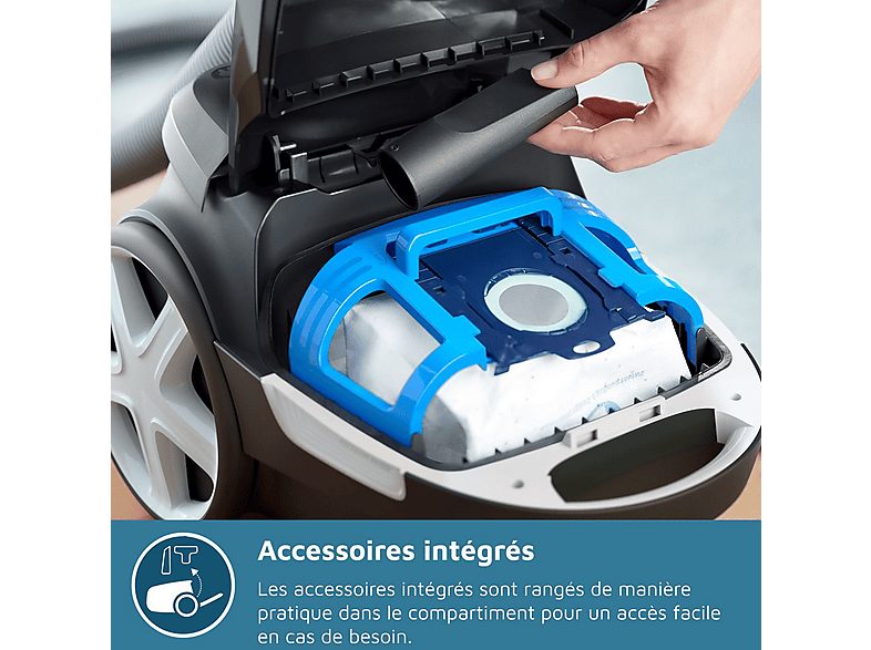 Aspirador con bolsa - PHILIPS XD3112/09, 900 W, Potencia de succión 900 W, Depósito 3 l, Negro — foto 9