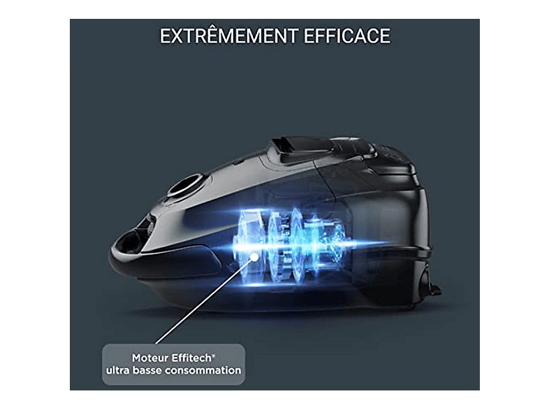 Aspirador con bolsa - ROWENTA RO7451EA, 400 W, Depósito 4,5 l, Azul — foto 3