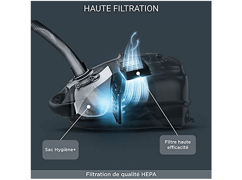 Aspirador con bolsa - ROWENTA RO7451EA, 400 W, Depósito 4,5 l, Azul — foto 5