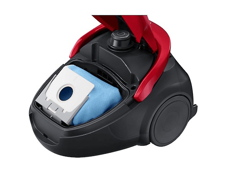 Aspirador con bolsa - SAMSUNG VC07M25E0WR/GE, 750 W, Potencia de succión 200 AirWatt, Depósito 2,5 l, Negro, Rojo — foto 9