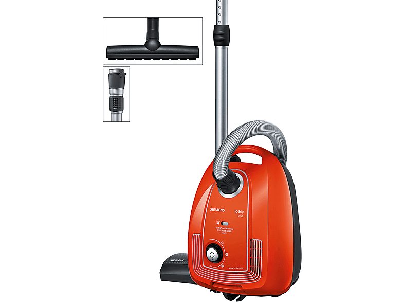 Aspirador con bolsa - SIEMENS VSP3AAAA, 750 W, Depósito 4 l, Rojo