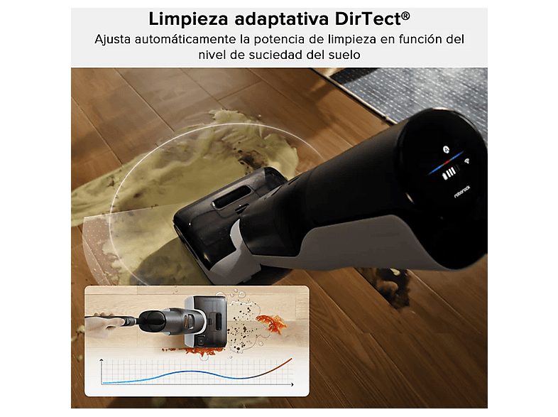 Aspirador de escoba seco y húmedo - ROBOROCK F25, 250 W, Potencia de succión 20 kPa, Depósito 720 ml, Negro — foto 3