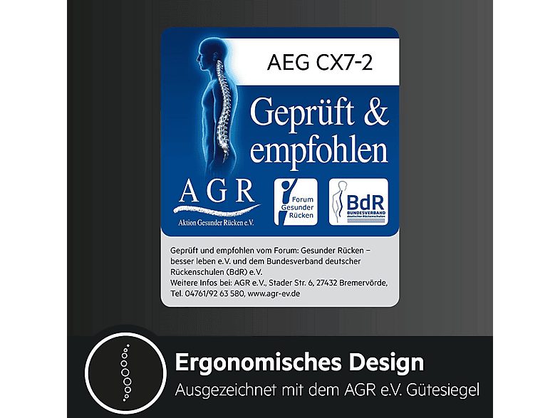 Aspirador de mano - AEG CX7-2-45MÖ, 18,5 W, Potencia de succión 18,5 AirWatt, Depósito 500 ml, Autonomía 45 min, Negro — foto 7