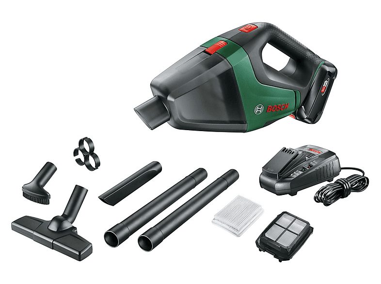 Aspirador de mano - BOSCH 06033B9103, 18 W, Depósito 500 ml, Autonomía 20 min, Negro, Verde — foto 2