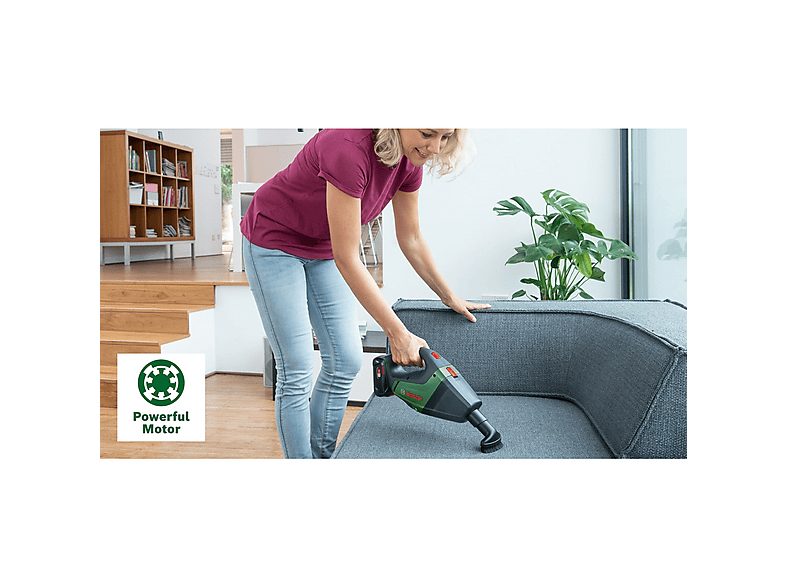 Aspirador de mano - BOSCH 06033B9103, 18 W, Depósito 500 ml, Autonomía 20 min, Negro, Verde — foto 5