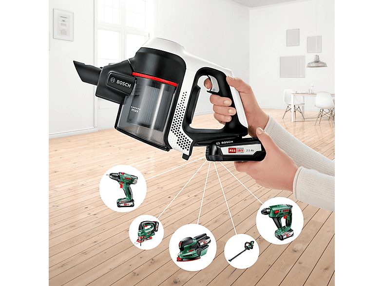 Aspirador de mano - BOSCH BCS61113, 6 W, Depósito 0,3 l, Autonomía 30 min, Blanco — foto 6