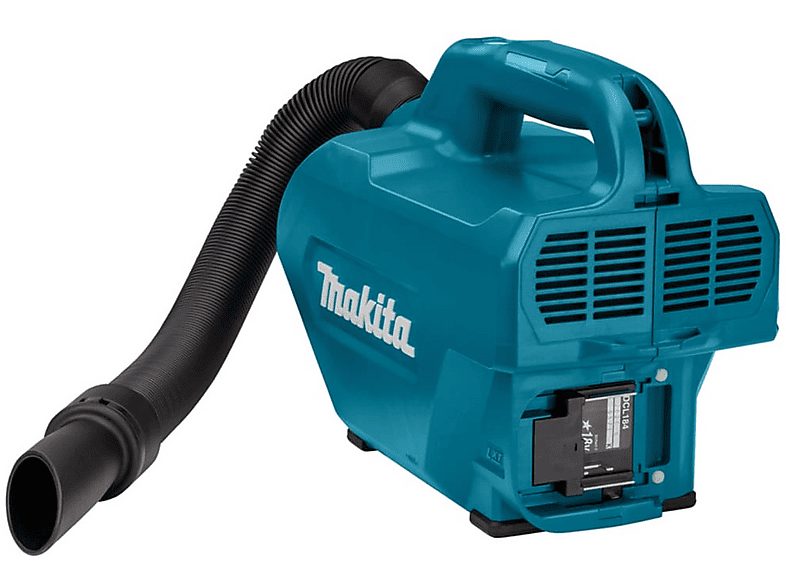 MAKITA Aspirador de mano - MAKITA 211017302, 1200 W, Potencia de succión 5400 kPa, Depósito 0,5 l, Autonomía 20 / 30 / 80 min, Turquesa